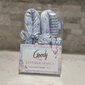 GOODY x LOVE SHACK FANCY Blue Heatless Curler Set 4-CT Everblooming Rosettes - Picture 1 of 3