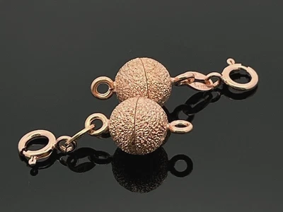 2-TLG.SET MAGNETSCHLIESSE Ø CA. 10 MM AUS 925/- SILBER ROSÉVERGOLDET SCHMUCKJAGD - Bild 1 von 4