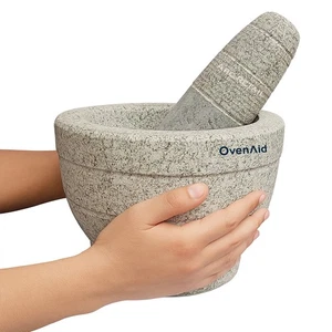 OvenAid Big Stone Mortar and Pestle 8" | Imam Dasta, Khal Batta, Spice Grinder - Picture 1 of 7