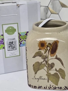 Scentsy Rustic Sunflower Warmer Glazed 6" Tall Americana Enamelware NIB - Picture 1 of 8