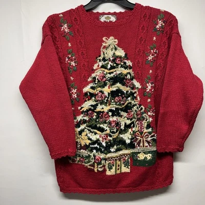 Suéter Tiara Petites De Colección Árbol de Navidad Tejido Pesado Adornado Bordado Foto 1 de 4