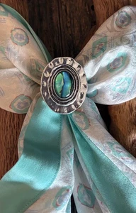 Sciarpa Western Concho Scivolo | Conchiglia Abalone | Cowboy Cowgirl | Anello straccio selvaggio - Foto 1 di 5