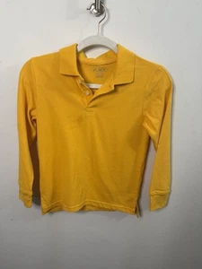 Children’s Place Yellow Long Sleeve Half Button Down Shirt Size Medium - Picture 1 of 4
