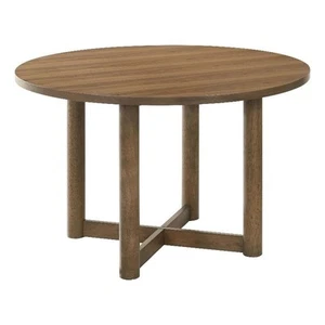 Coaster Crestmore 46-inch Round Engineered Wood Dining Table in Walnut - Picture 1 of 8