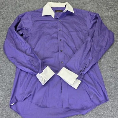 Donald J Trump Shirt Mens Purple 16.5/36-37 Signature Collection White Collar  - Image 1 of 4