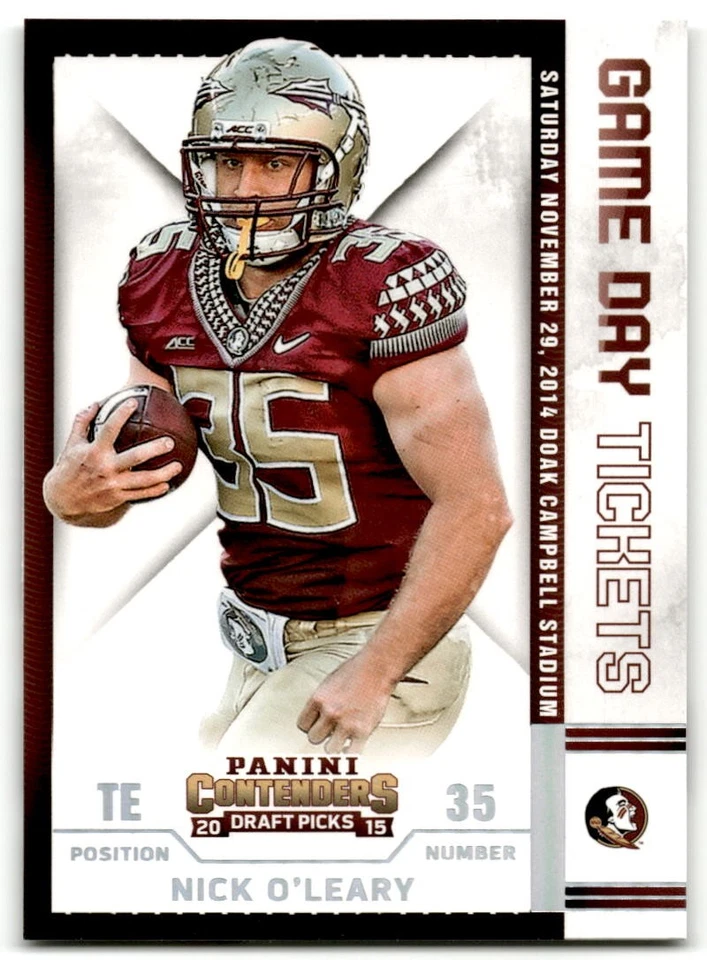 2015 Panini Contenders Draft Picks #35 Nick O'Leary Game Day Tickets - Image 1 of 2
