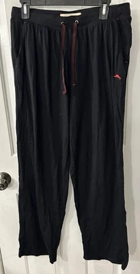 Tommy Bahama Men’s Size M Solid Black Cotton Blend Knit Pajama Lounge Pants EUC - Image 1 of 4