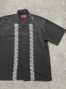 Vintage Old College Inn Herren XL schwarz Tribal Grafik Knopfleiste Hemd Y2K - Bild 1 von 11