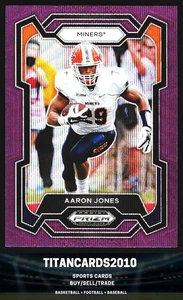 Aaron Jones 2024 Panini Prizm Draft Purple Wave Prizm UTEP Miners #49 - Picture 1 of 2