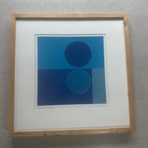 AMAINA Midnight Moon signierte Lithographie Vintage Ikea 1999 mattiert Wandbild 19x19 - Bild 1 von 7