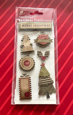 CHRISTMAS KRAFT TREES - DIMENSIONAL STICKERS - GREETING CARDS / SCRAPBOOKING - Image 1 of 2