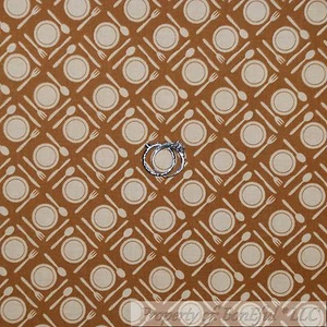 BonEful Fabric FQ Cotton Quilt Brown Thanksgiving Kitchen Table Fork Spoon Mask - Picture 1 of 12