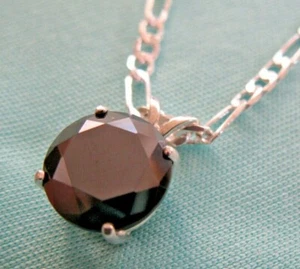 3.02ct 100% REAL EARTH MINED NATURAL BLACK DIAMOND NECKLACE, CERTIFICATE,PENDANT - Picture 1 of 5