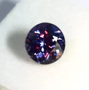 Certified Natural Color Changing Sapphire 3 CT Ring Size Round Cut Gemstone - Picture 1 of 8