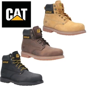CAT Caterpillar Powerplant Safety Boots Mens SB Industrial Steel Toe Work Shoes - Picture 1 of 15