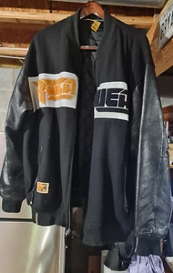 Rocawear  Men's Heavy Leather Jacket (Colors Black/Gold/White)  SIZE 2XL - Picture 1 of 12