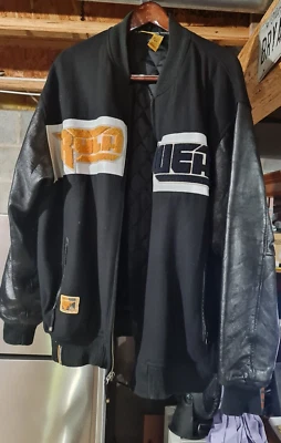 Rocawear  Men's Heavy Leather Jacket (Colors Black/Gold/White)  SIZE 2XL - Image 1 of 4