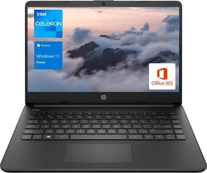 HP 14 Student Laptop 4/8/16GB RAM 64GB eMMC Intel Quad-Core N4120 Windows 11 4k - Picture 1 of 6