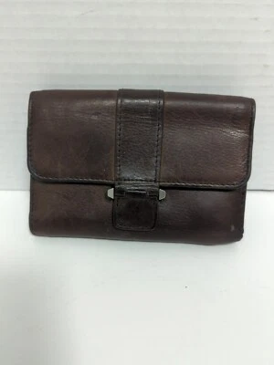 Cartera de cuero Wilson's para mujer marrón cierre a presión cremallera viaje informal Foto 1 de 4