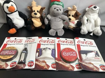 Coca-Cola Vintage 1990's Plush & Magnets Bundle of 10 NEW - Fast Shipping - Image 1 of 4