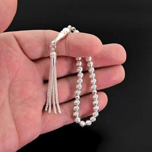 Kleine 925 Sterling Silber 33 Perlen Tasbih, Islamische Gebetsperlen Misbaha 501148 - Bild 1 von 7