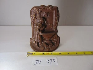 ANTIQUE SOLID BRONZE GIRL DRINKING FROM WALL FOUNTAIN BOOKEND ONLY 1 REPLACEMENT - Picture 1 of 9