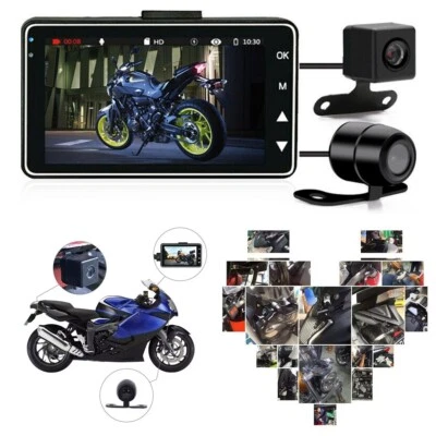Grabadora de video confiable para motocicleta con cámaras de visión delantera + trasera y sensor G Foto 1 de 4