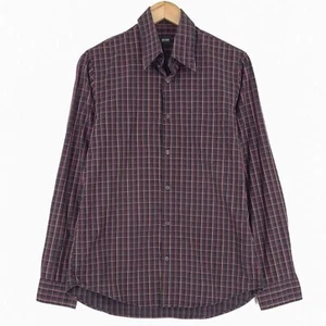 HUGO BOSS Cuadro Rojo Camisa Manga Larga Hombre Fj4 Talla M - Imagen 1 de 7