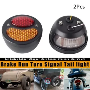 LED Brake Running Turn Signal Tail Lights Ford Model A Duolamp For Harley Bobber - Picture 1 of 11