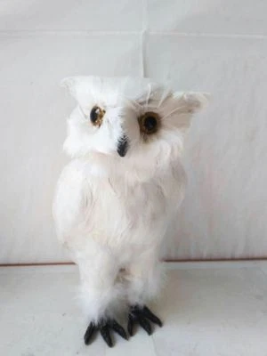 middle simulation white owl toy polyethylene&fur owl doll gift about 22x11cm  - Image 1 of 3
