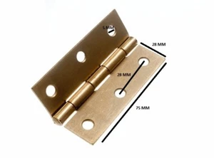 Butt Hinge Door Gate EB Brass Plated Steel 75mm 3 Inch + Screws 2 Pairs - Bild 1 von 1