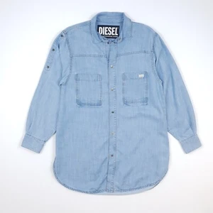 Diesel Denim Shirt Dress XS Fits UK 10 Women Snap Button Up Western Lyocell - Picture 1 of 16