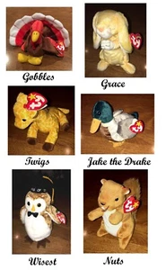 BEANIE BABIES - SET OF SIX - NEW - Picture 1 of 7