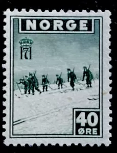 WWII NORWAY SKIERS SOLDIERS - MILITARY CONVOY CORRESPONDENCE MINT NH STAMP - Picture 1 of 1