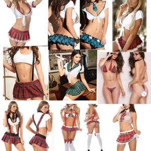 Sexy Uniforme Escolar Elegante Conjunto Seductor Escolar Vestido Cosplay Lencería AU - Imagen 1 de 13