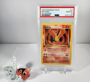 PSA 10 GEM MINT Moltres 27/62 1st Ed Fossil 1999  Non Holo Rare Pokemon card