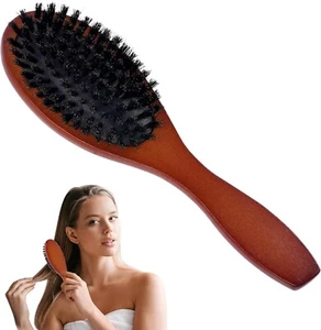 AOOWU Boar Bristle Hair Brush, 100% Soft Natural Bristles for Thin and Fine Hai - Picture 1 of 9