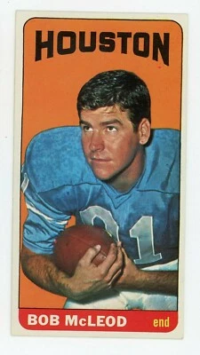 BOB MCLEOD 1965 TOPPS FOOTBALL TALL BOY #82 EX-M+ SP HOUSTON OILERS CENTERED 2 - Image 1 of 2