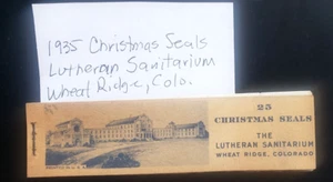 1935 Lutheran Sanatorium Xmas Seals booklet, Wheat Ridge, Colo 23 Cinderellas - Bild 1 von 4
