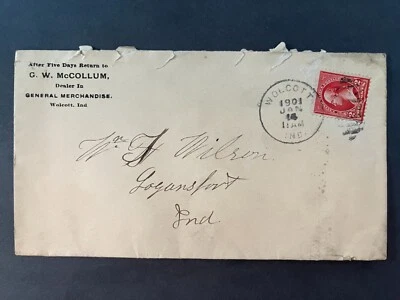 1901 GW McCollum Dealer General Merchandise Wolcott Indiana Logansport Cover - Image 1 of 2