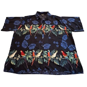 Double Decker Mens Hawaiian Shirt 4XL Parrot Toucan Tropical Palm Tree Graphics - Picture 1 of 9