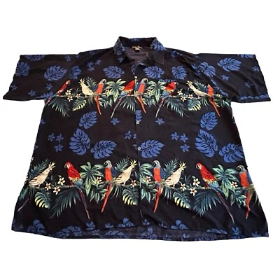 Double Decker Mens Hawaiian Shirt 4XL Parrot Toucan Tropical Palm Tree Graphics - Image 1 of 4
