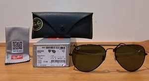 Ray Ban Aviator RB3025 Black Frame Green G-15 Lens Medium 58mm Sunglasses - Picture 1 of 12