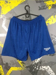 Reebok Vintage Monogram Football Soccer Shorts Blue 90s Mens Size XL ig93 - Picture 1 of 6