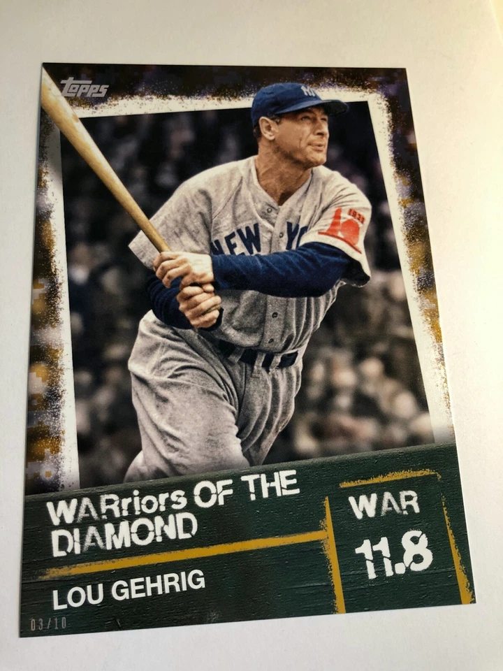 2020 Topps WARriors of the Diamond Jumbo 5x7 Lou Gehrig Yankees WOD8 05/10 - Image 1 of 1