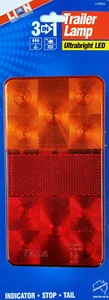 Lion 3 in 1 LED Trailer Lamp Rectangular 12 Volt Stop/Tail/Flasher - Picture 1 of 4