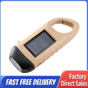 Solar Torch LED Hand-cranked Flashlight Emergency Power Bank (1pc Desert Yellow)