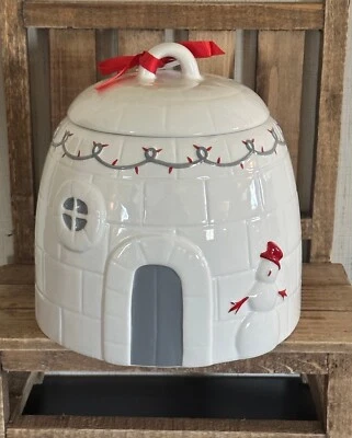 Magenta Hogar Nimble Nest Cerámica Iglú Muñeco de Nieve Bote Navidad Galletas Tarro Nuevo Foto 1 de 4