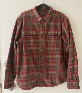 Orvis Button Up Flannel Shirt Mens XL Red / Green Plaid Heavyweight Long Sleeve - Picture 1 of 8