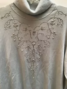 Judith Hart Pullover top size 1x silk blend beaded - Picture 1 of 5